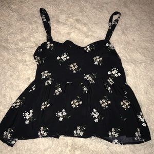 Hollister Black Flower Tank